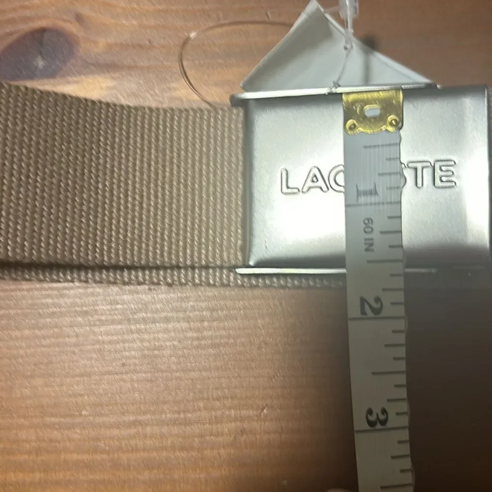 Lacoste L.12.12 Concept French Made Belt Men in Beige Size 43”